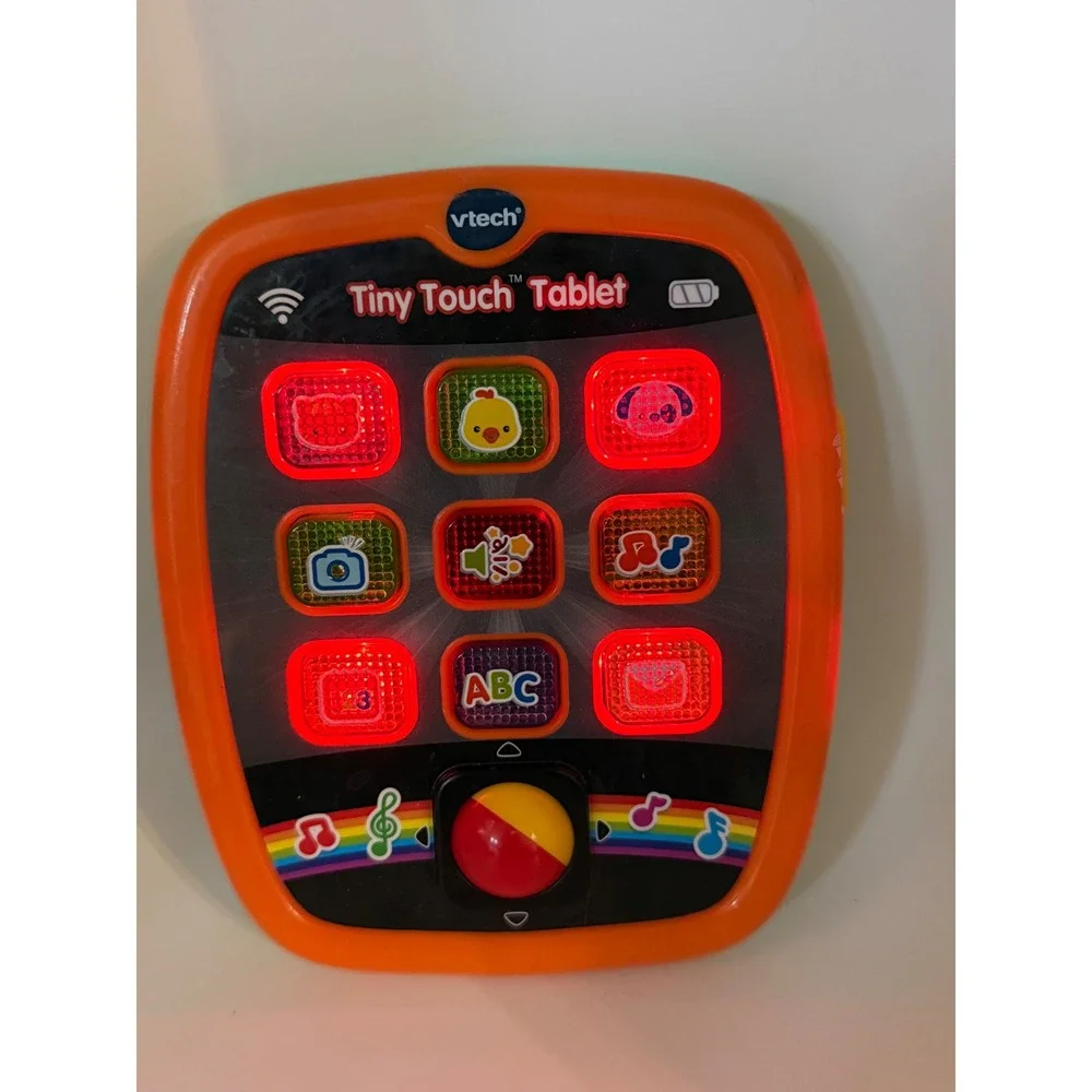 VTech Tiny Touch Tablet Orange Learning Toy Light Up Music Numbers Letters Works